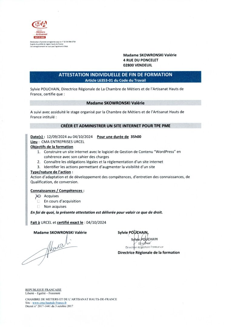 cma certification créer et maintenir un site web vitrine cma certification créer et maintenir un site web vitrine