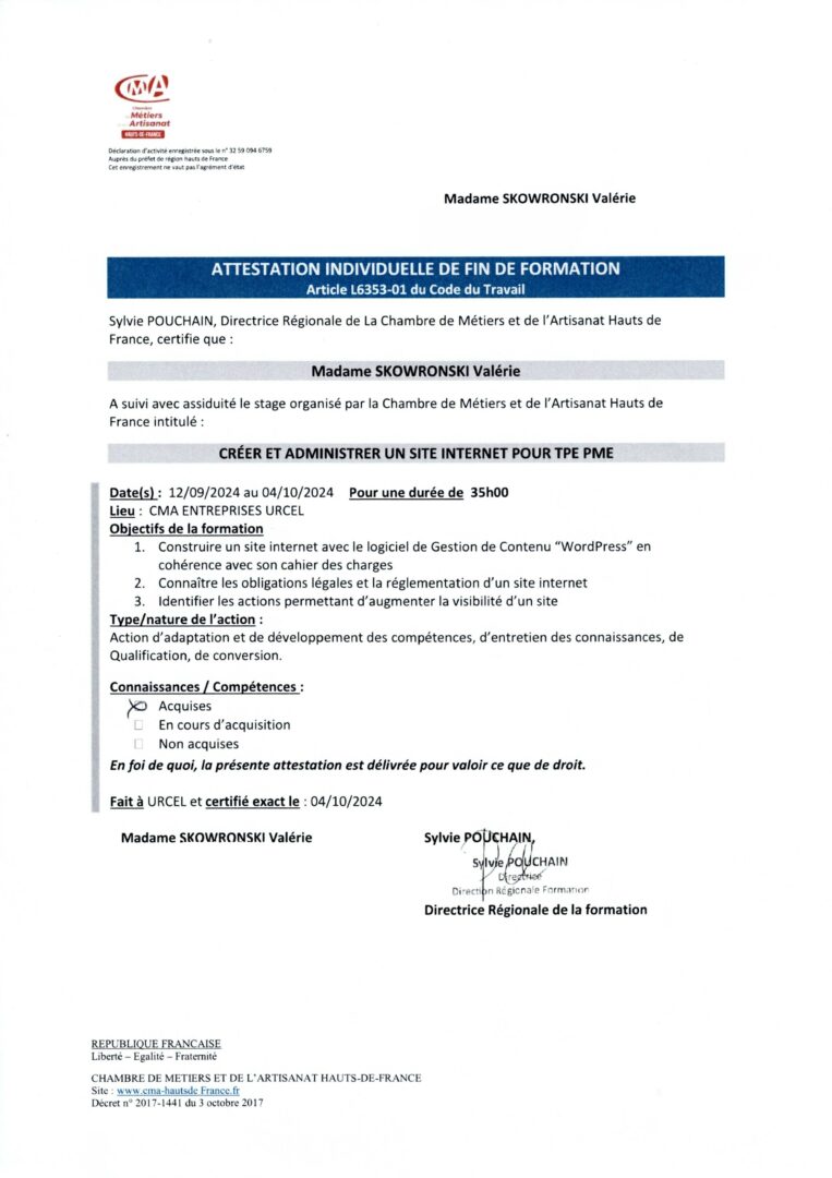 le bureau de val site worpress création administration cma