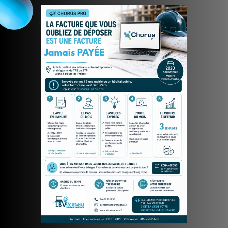 le bureau de val chorus pro dépôt de factures juillet 2026